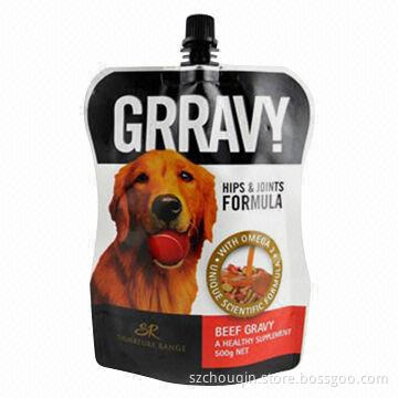Customized Stand Up Spout Bag with Cap, Pet Food Packing, OEM Orders Available